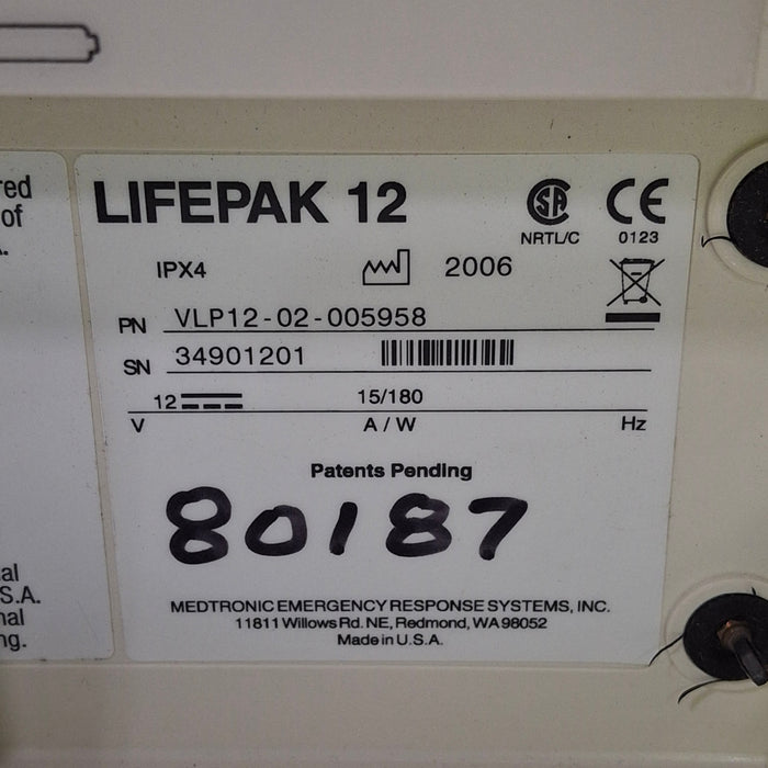 Physio-Control LifePak 12 3-Lead Defibrillator