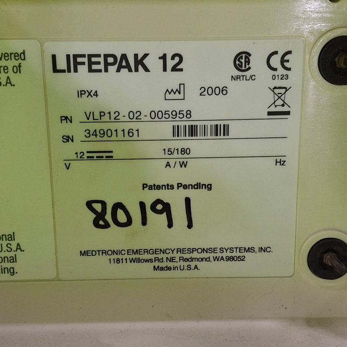 Physio-Control LifePak 12 3-Lead Defibrillator