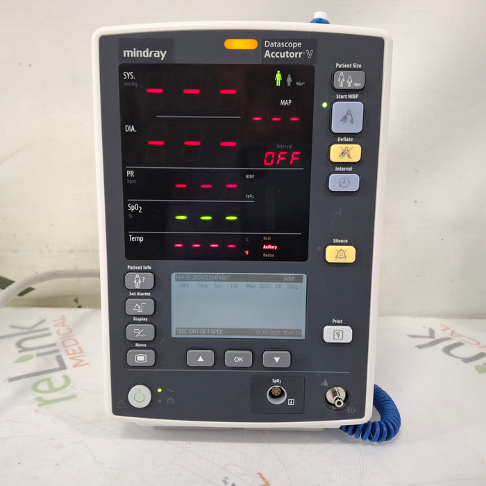 Mindray Datascope Accutorr V Vital Signs Monitor