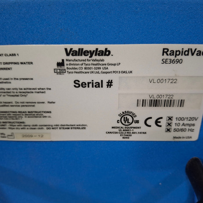 Covidien RapidVac SE3690 Smoke Evacuator