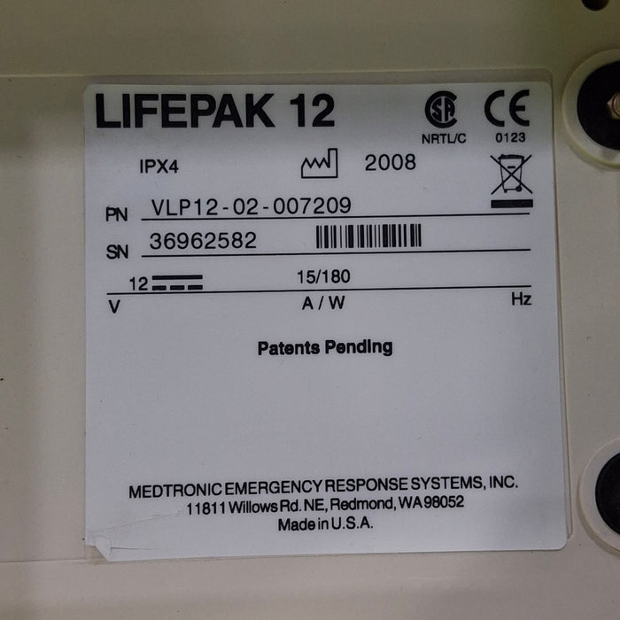 Physio-Control LifePak 12 3-Lead Defibrillator