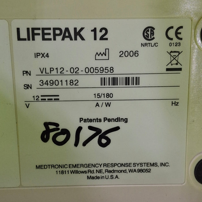 Physio-Control LifePak 12 3-Lead Defibrillator