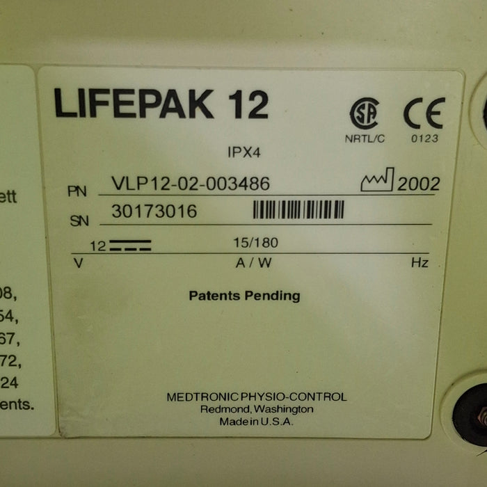 Physio-Control LifePak 12 3-Lead Defibrillator