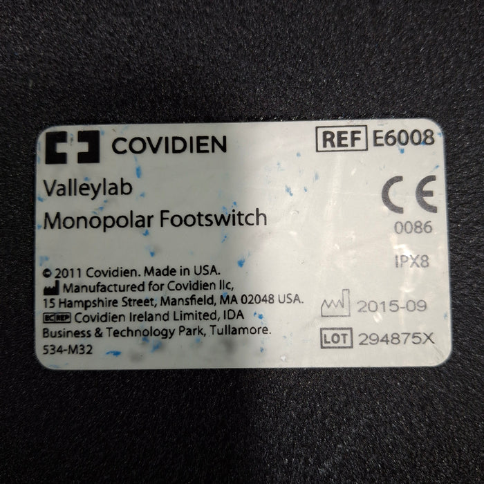 Valleylab E6008 Monopolar Electrosurgical Footswitch