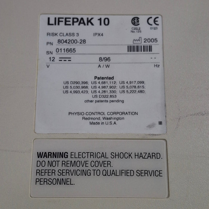 Physio-Control LifePak 10 Defibrillator