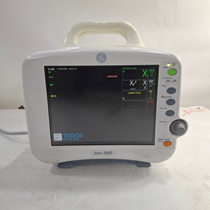 GE Healthcare Dash 3000 - Masimo SpO2 Patient Monitor