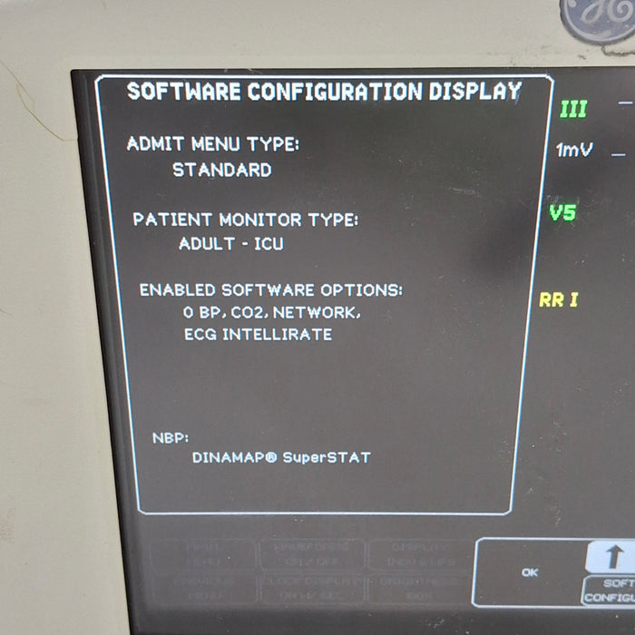 GE Healthcare Dash 3000 - Masimo SpO2 Patient Monitor