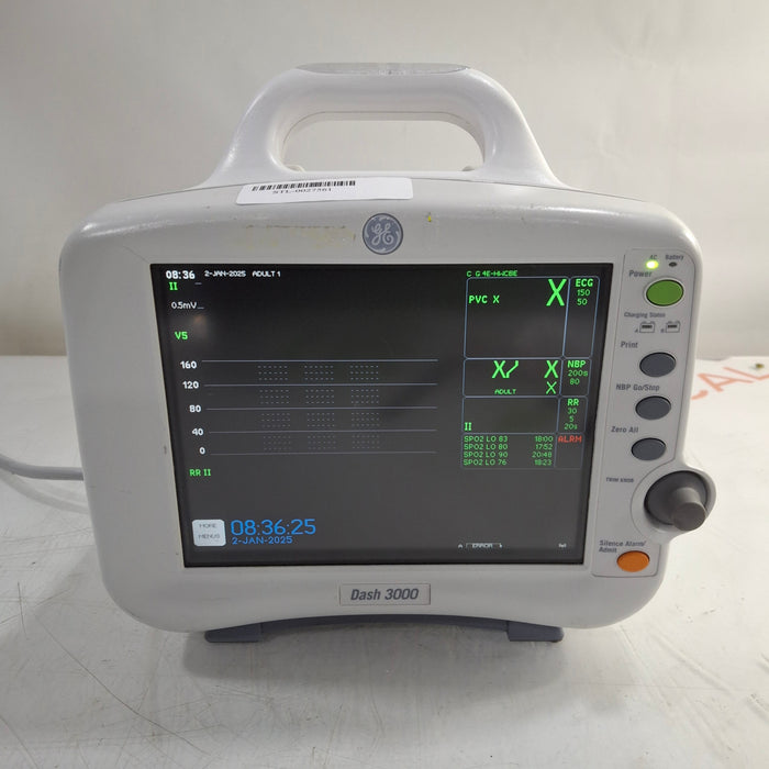 GE Healthcare Dash 3000 - Masimo SpO2 Patient Monitor