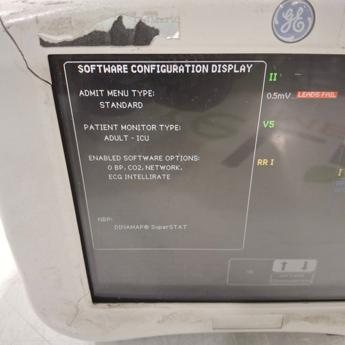 GE Healthcare Dash 3000 - Masimo SpO2 Patient Monitor