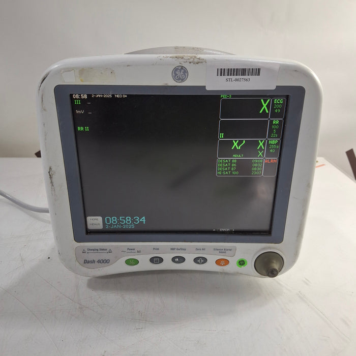 GE Healthcare Dash 4000 - Masimo SpO2 Patient Monitor