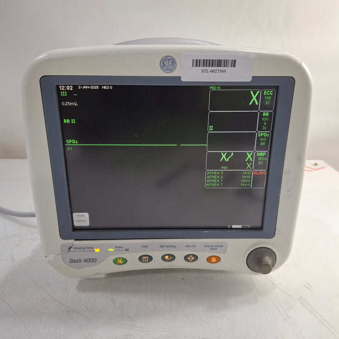 GE Healthcare Dash 4000 - Masimo SpO2 Patient Monitor