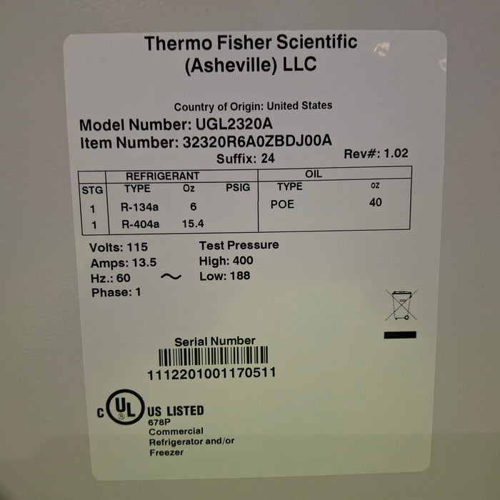 Thermo Scientific UGL2320A22 Freezer