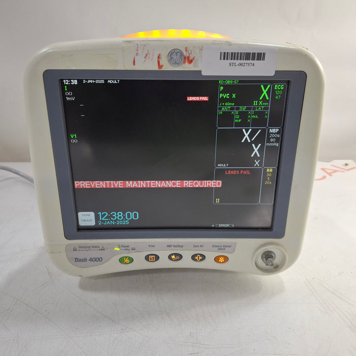 GE Healthcare Dash 4000 - Masimo SpO2 Patient Monitor