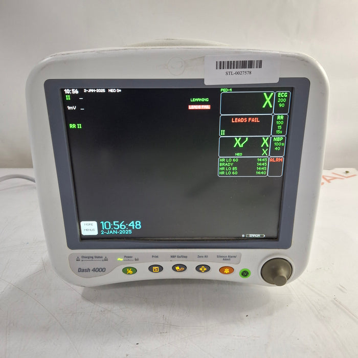 GE Healthcare Dash 4000 - Masimo SpO2 Patient Monitor