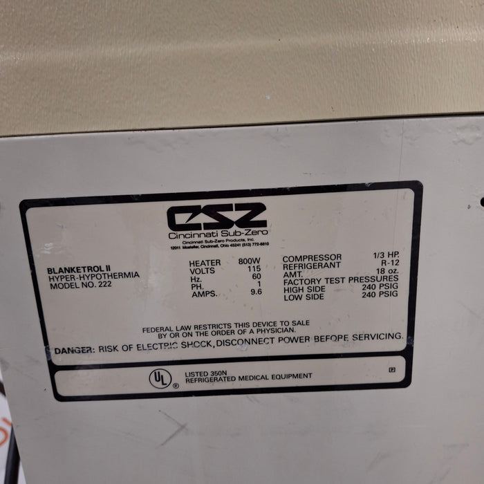 Cincinnati Sub-Zero CSZ Blanketrol II Hyper/Hyporthermia Unit