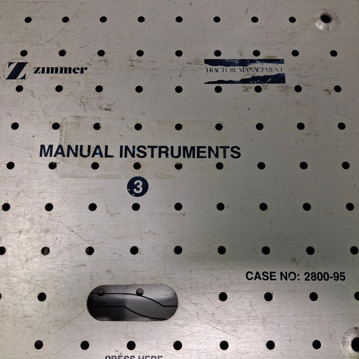 Zimmer 2800-95 Fracture Management Manual Instruments Sterilization Case