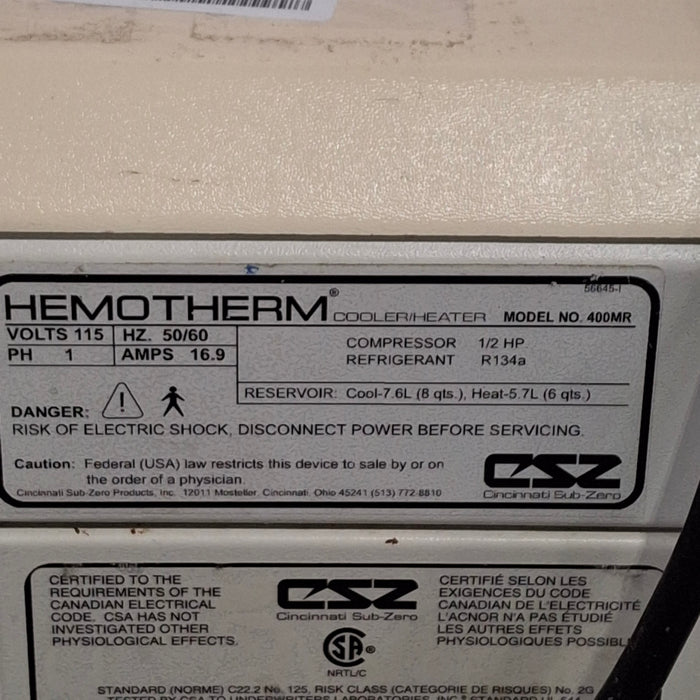 Cincinnati Sub-Zero CSZ Hemotherm 400MR Heater/Cooler