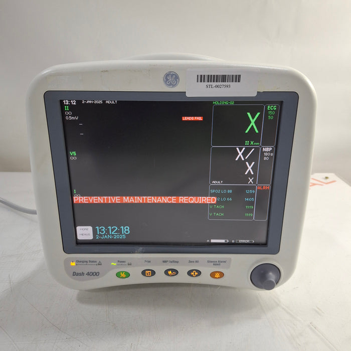 GE Healthcare Dash 4000 - Masimo SpO2 Patient Monitor