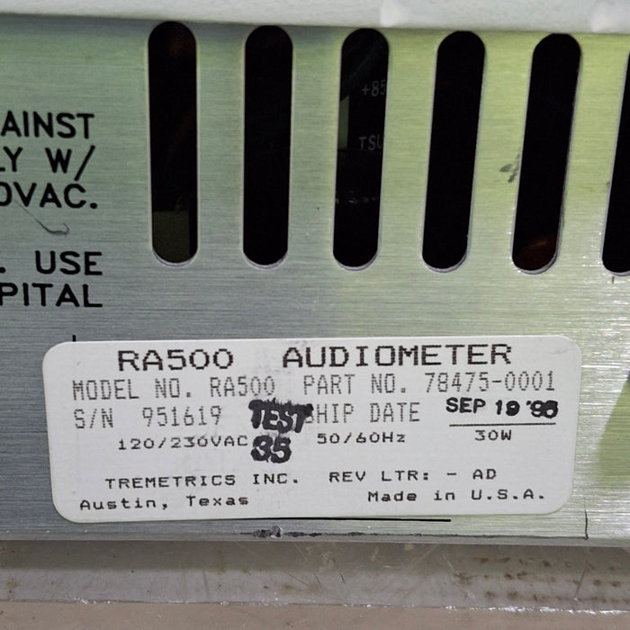 Tremetrics, Inc. RA500 Audiometer