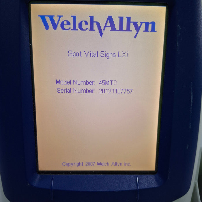 Welch Allyn Spot LXi - NIBP, SureTemp Plus, Masimo SpO2 Vital Signs Monitor