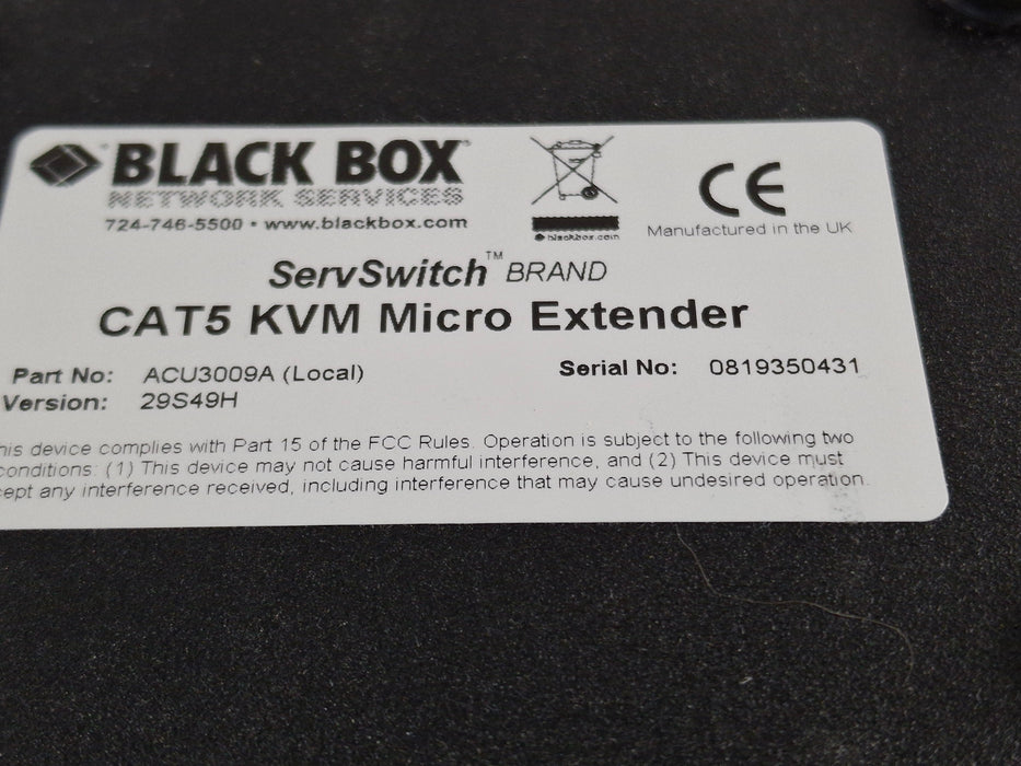 Black Box Network Services CAT5 KVM Micro Extender