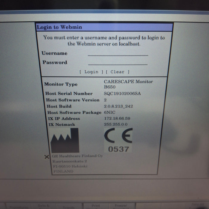 GE Healthcare Carescape B650 Patient Monitor