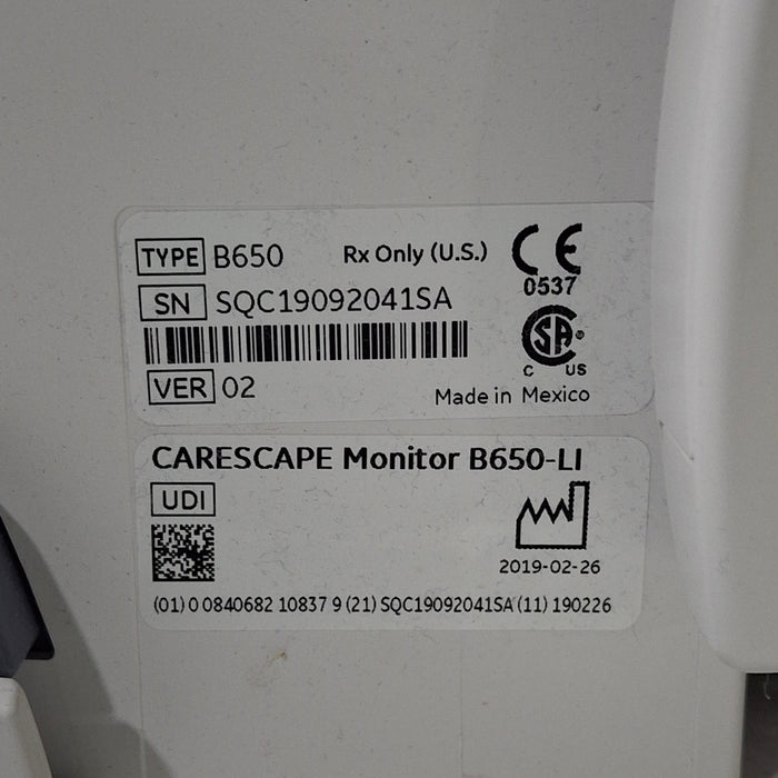 GE Healthcare Carescape B650 Patient Monitor