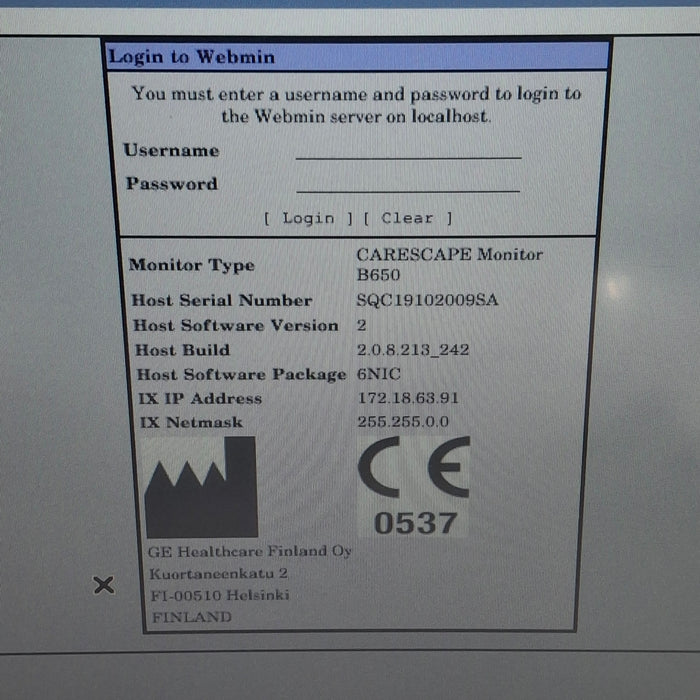 GE Healthcare Carescape B650 Patient Monitor