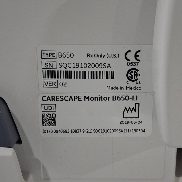 GE Healthcare Carescape B650 Patient Monitor