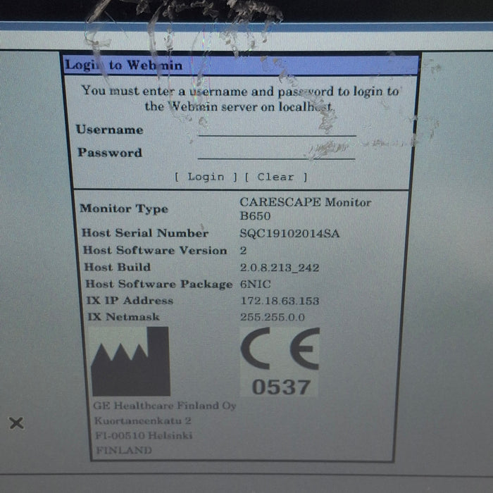 GE Healthcare Carescape B650 Patient Monitor