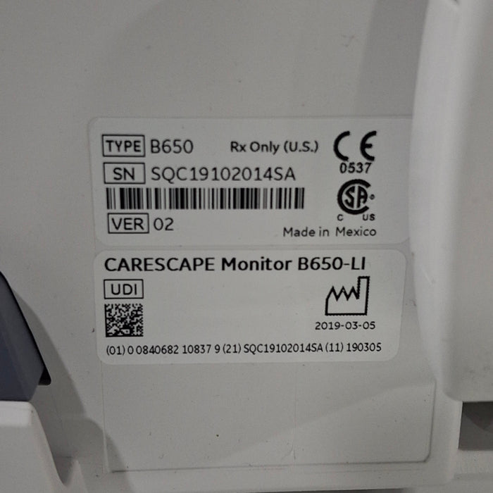 GE Healthcare Carescape B650 Patient Monitor