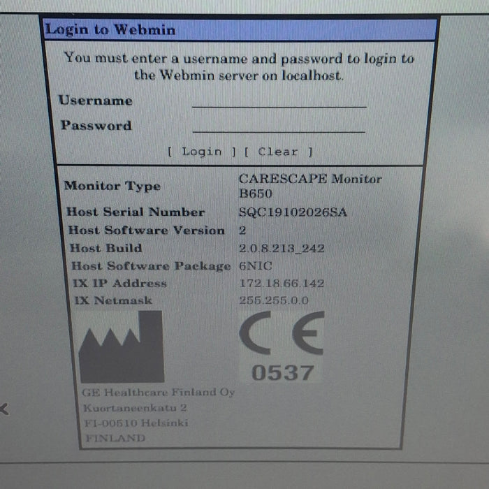 GE Healthcare Carescape B650 Patient Monitor