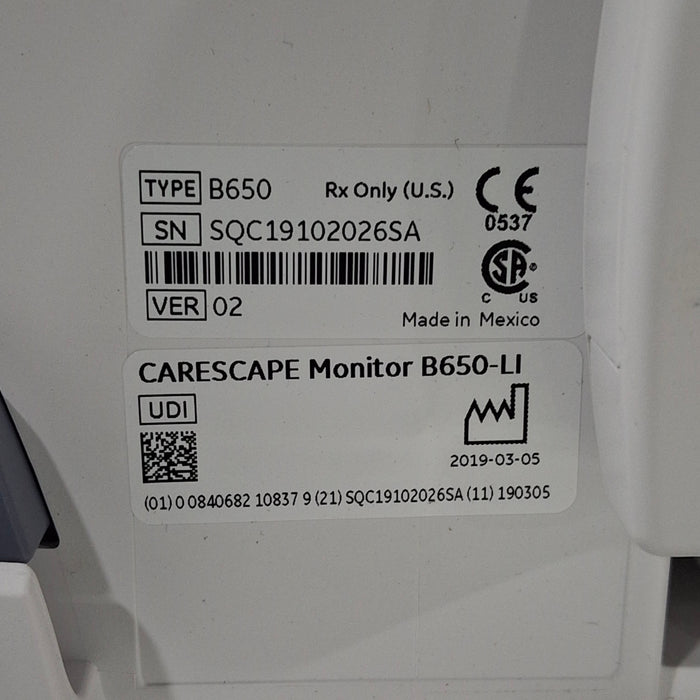 GE Healthcare Carescape B650 Patient Monitor