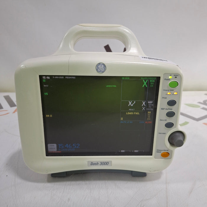 GE Healthcare Dash 3000 - Masimo SpO2 Patient Monitor