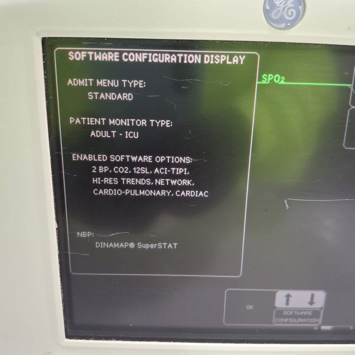 GE Healthcare Dash 3000 - Masimo SpO2 Patient Monitor