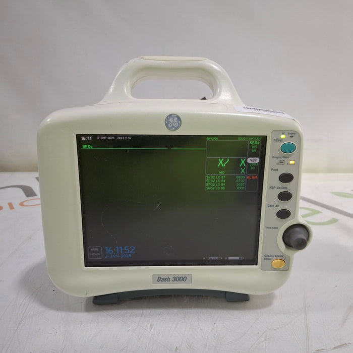 GE Healthcare Dash 3000 - Masimo SpO2 Patient Monitor