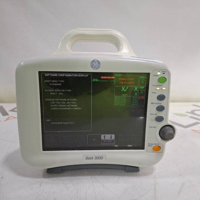 GE Healthcare Dash 3000 - Masimo SpO2 Patient Monitor