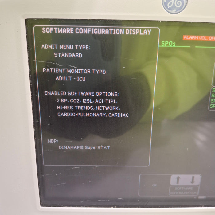 GE Healthcare Dash 3000 - Masimo SpO2 Patient Monitor