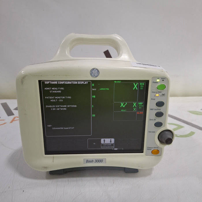 GE Healthcare Dash 3000 - Masimo SpO2 Patient Monitor