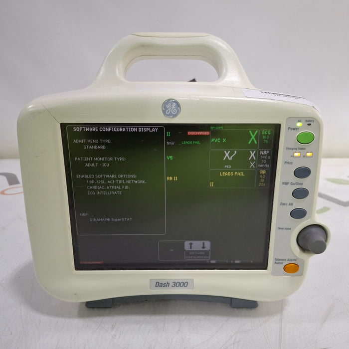 GE Healthcare Dash 3000 - Masimo SpO2 Patient Monitor