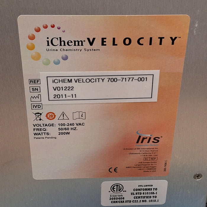 IRIS Medical iChem Velocity 700-7177-001 Urine Chemistry System