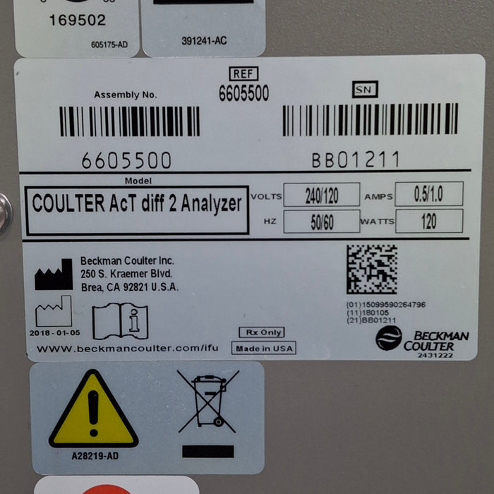 Beckman Coulter AC-T diff 2 Hematology Analyzer