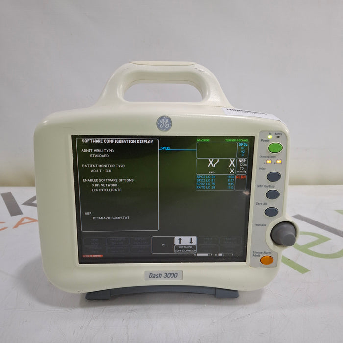 GE Healthcare Dash 3000 - Masimo SpO2 Patient Monitor