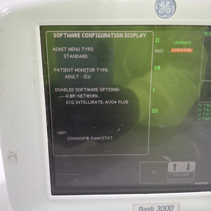 GE Healthcare Dash 3000 - Masimo SpO2 Patient Monitor