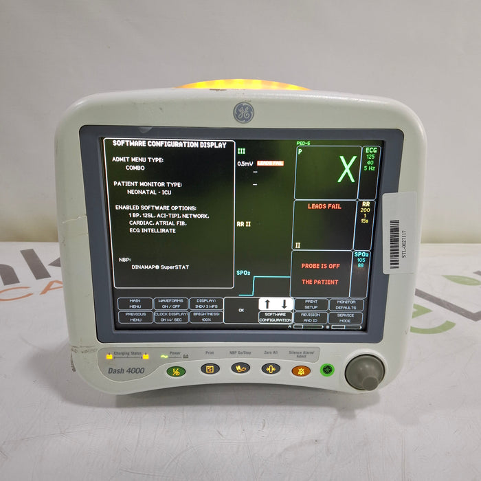 GE Healthcare Dash 4000 - Masimo SpO2 Patient Monitor