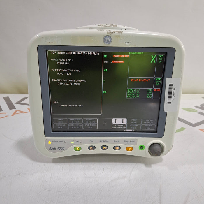 GE Healthcare Dash 4000 - Masimo SpO2 Patient Monitor