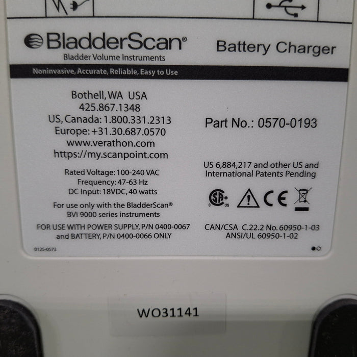 Verathon Medical, Inc BladderScan 0570-0193 Battery Charger