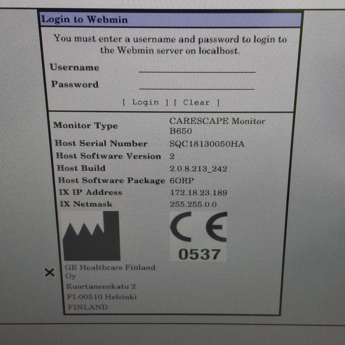 GE Healthcare Carescape B650 Patient Monitor