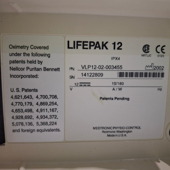 Physio-Control LifePak 12 3-Lead Defibrillator