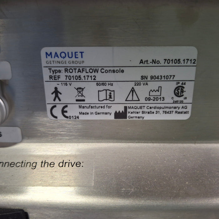 Maquet Maquet Rotaflow Console 70105.1712 Perfusion reLink Medical